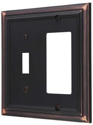 Georgian Toggle/GFI Combination Switch Plate in Aged Bronze.